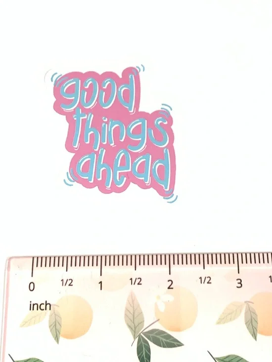 Good Things Ahead Pink & Blue Vinyl Sticker - Picture 3 of 3